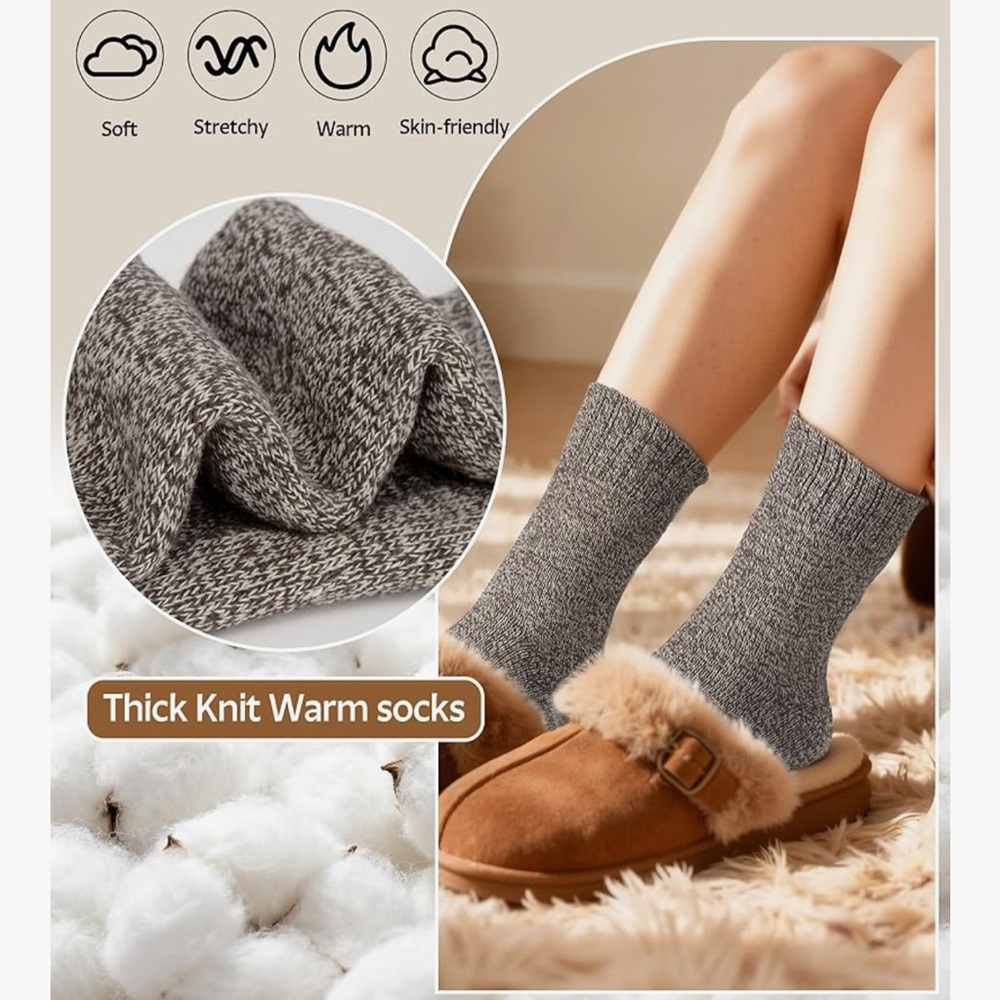 🆕 Womens Wool Socks, Winter Boot Socks - Picture 2 of 6